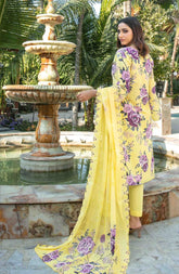 3-PC Unstitched Digital Embroidered Lawn By Tawakkal Fabrics | D-1243